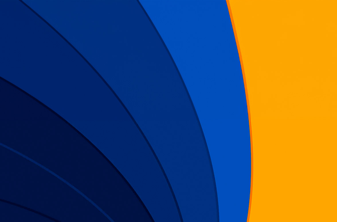 a blue and orange curved lines